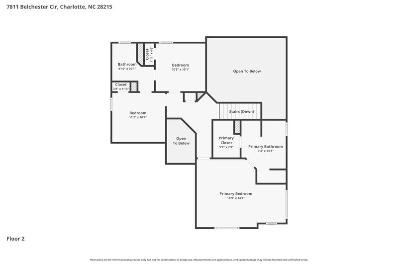 2,175/Mo, 7811 Belchester Circle Charlotte, NC 28215 Floor Plan View 2