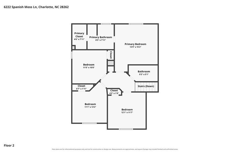 2,195/Mo, 6222 Spanish Moss Lane Charlotte, NC 28262 Floor Plan View