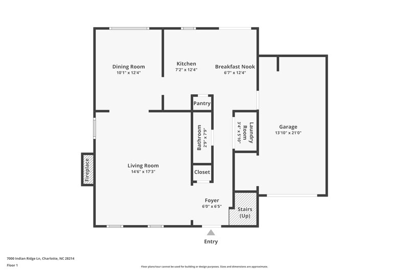 1,825/Mo, 7000 Indian Ridge Lane Charlotte, NC 28214 Floor Plan View