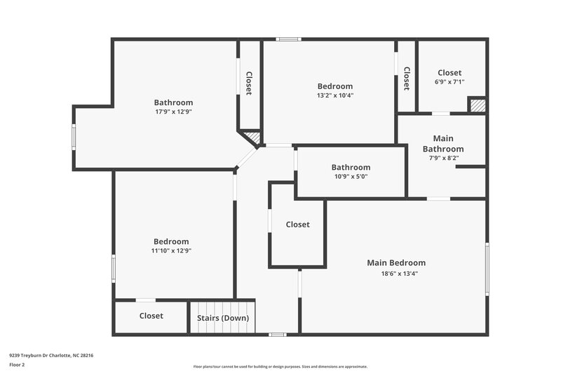 2,055/Mo, 9239 Treyburn Drive Charlotte, NC 28216 Floor Plan View 2