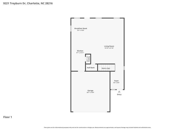 2,205/Mo, 9221 Treyburn Drive Charlotte, NC 28216 Floorplan View