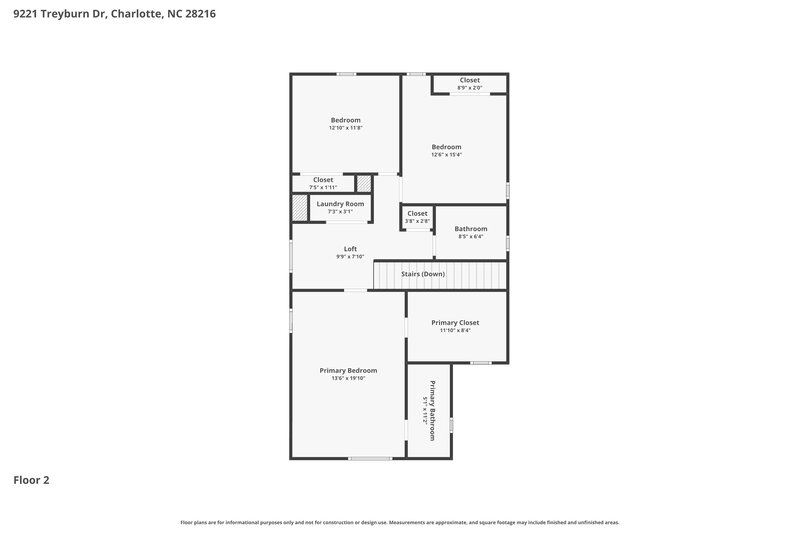 2,205/Mo, 9221 Treyburn Drive Charlotte, NC 28216 Floorplan View 2