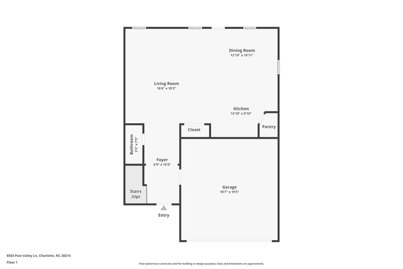 2,180/Mo, 8503 Paw Valley Lane Charlotte, NC 28214 Floor Plan View