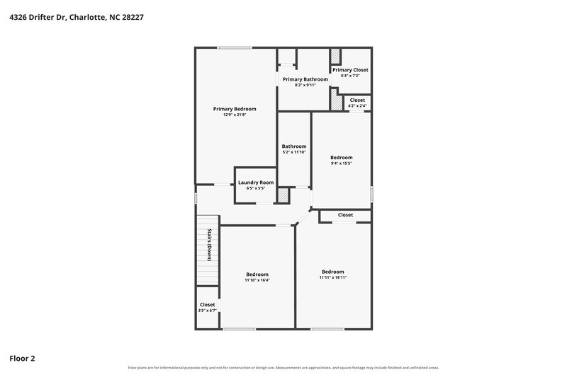 2,480/Mo, 4326 Drifter Drive Charlotte, NC 28227 Floor Plan View