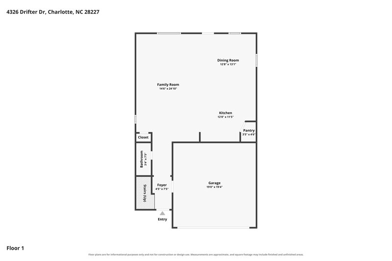 2,480/Mo, 4326 Drifter Drive Charlotte, NC 28227 Floor Plan View 2