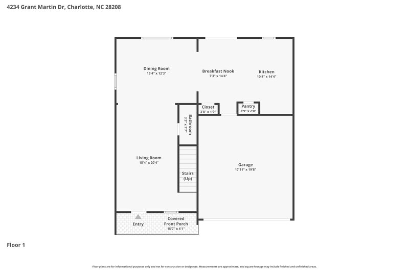 2,135/Mo, 4234 Grant Martin Dr Charlotte, NC 28208 Floor Plan View