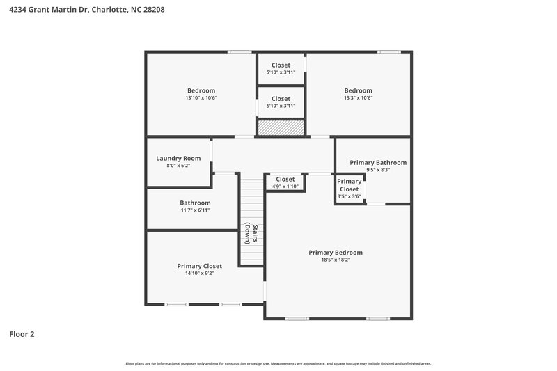 2,135/Mo, 4234 Grant Martin Dr Charlotte, NC 28208 Floor Plan View 2