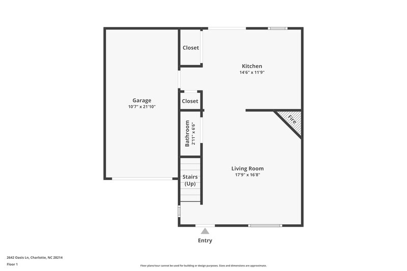 1,770/Mo, 2642 Oasis Lane Charlotte, NC 28214 Floor Plan View