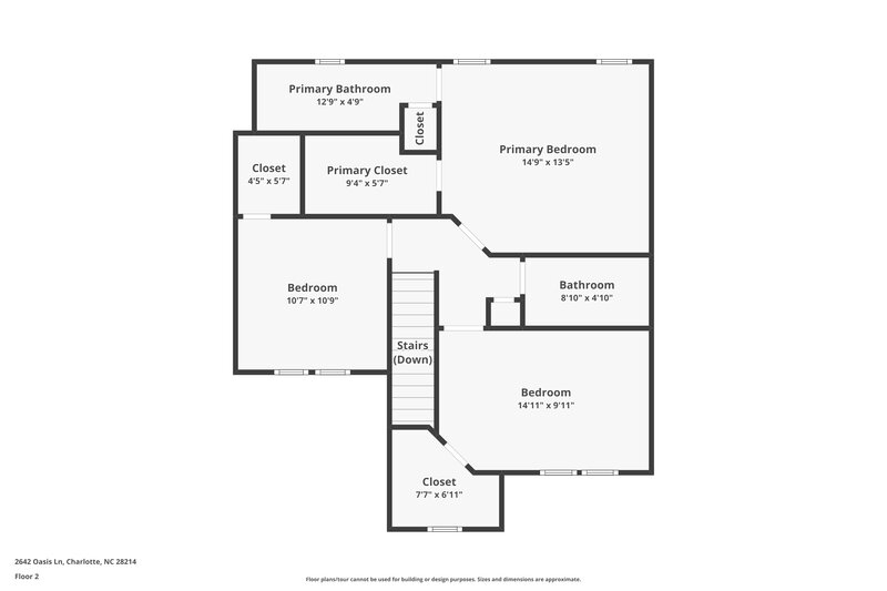 1,770/Mo, 2642 Oasis Lane Charlotte, NC 28214 Floor Plan View 2