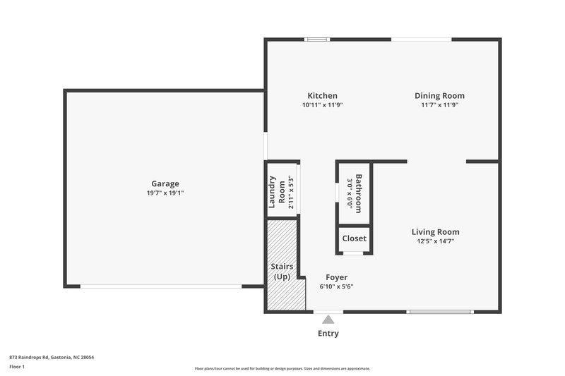 1,875/Mo, 873 Raindrops Rd Gastonia, NC 28054 Floor Plan View