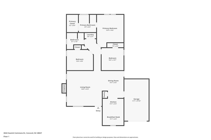 1,835/Mo, 3044 Hawick Commons Dr Concord, NC 28027 Floor Plan View