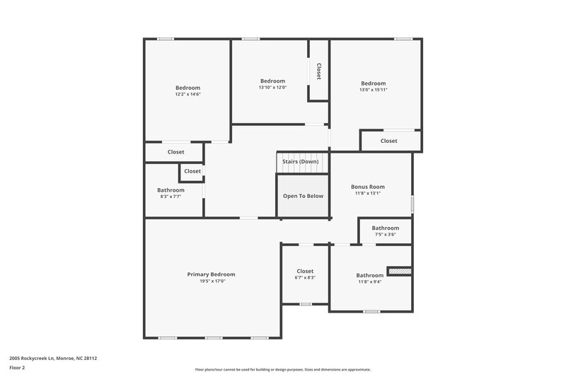 2,495/Mo, 2005 Rockycreek Ln Monroe, NC 28112 Floorplan View 2