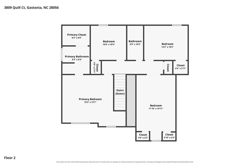 2,140/Mo, 3809 Quill Court Gastonia, NC 28056 Floorplan View 2