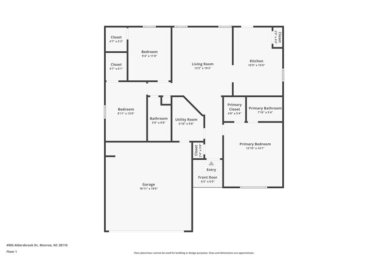 1,685/Mo, 4905 Aldersbrook Dr Monroe, NC 28110 Floor Plan View