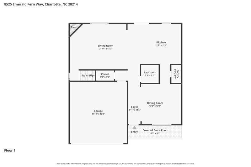 2,245/Mo, 8525 Emerald Fern Way Charlotte, NC 28214 Floor Plan View