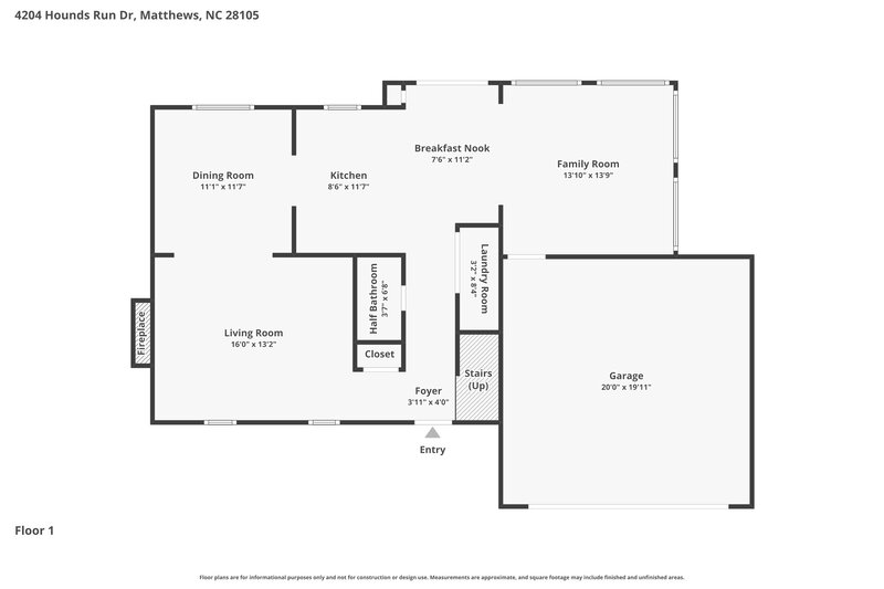 2,160/Mo, 4204 Hounds Run Dr Matthews, NC 28105 Floor Plan View