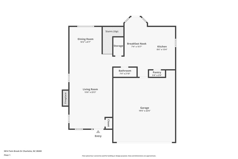 1,925/Mo, 5814 Twin Brook Dr Charlotte, NC 28269 Floor Plan View