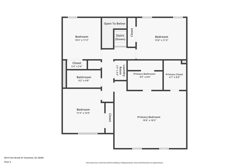 1,925/Mo, 5814 Twin Brook Dr Charlotte, NC 28269 Floor Plan View 2