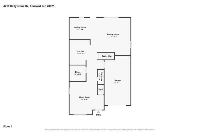 1,840/Mo, 4210 Kellybrook Dr Concord, NC 28025 Floorplan View