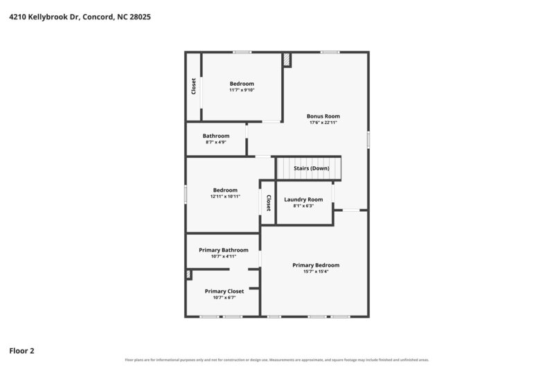 1,840/Mo, 4210 Kellybrook Dr Concord, NC 28025 Floorplan View 2