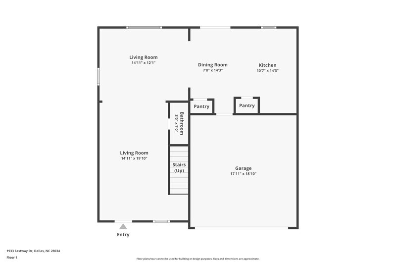 1,945/Mo, 1933 Eastway Dr Dallas, NC 28034 Floor Plan View
