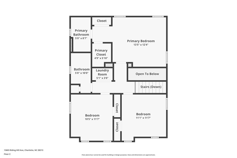 1,840/Mo, 13603 Riding Hill Ave Charlotte, NC 28213 Floor Plan View 2