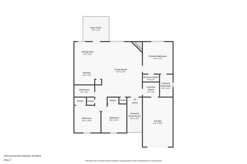 1,810/Mo, 7013 Sunman Rd Charlotte, NC 28216 Floor Plan View