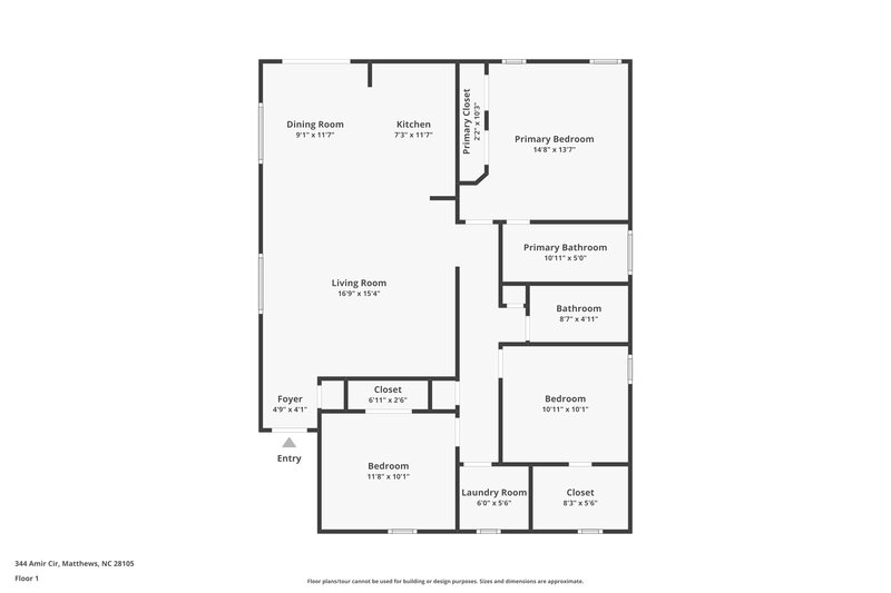 1,770/Mo, 344 Amir Cir Matthews, NC 28105 Floor Plan View