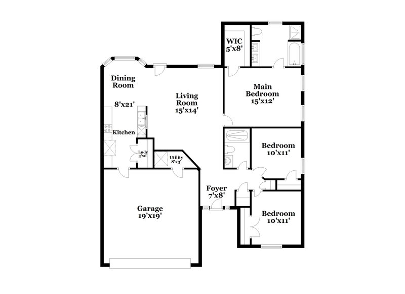 1,795/Mo, 3013 Faircroft Way Monroe, NC 28110 Floor Plan View