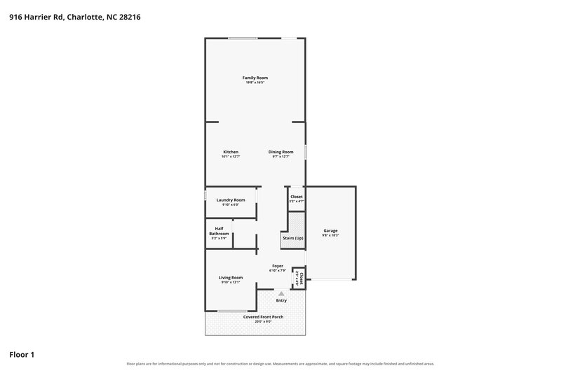 2,065/Mo, 916 Harrier Rd Charlotte, NC 28216 Floor Plan View