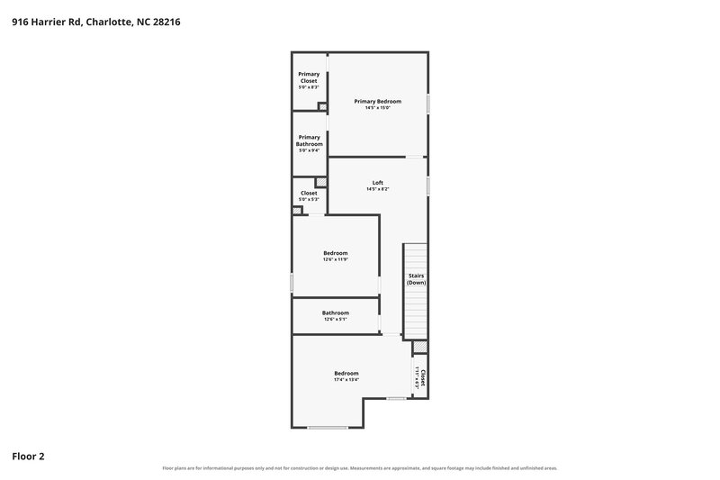 2,065/Mo, 916 Harrier Rd Charlotte, NC 28216 Floor Plan View 2