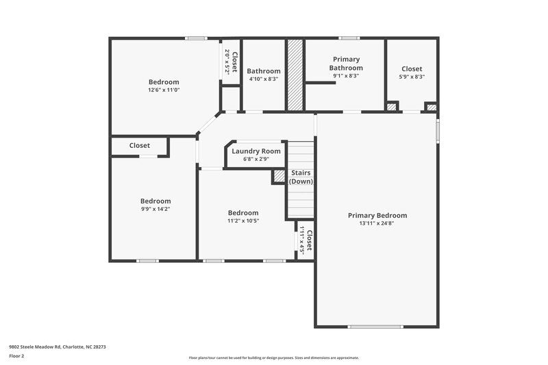 2,465/Mo, 9802 Steele Meadow Rd Charlotte, NC 28273 Floor Plan View 2