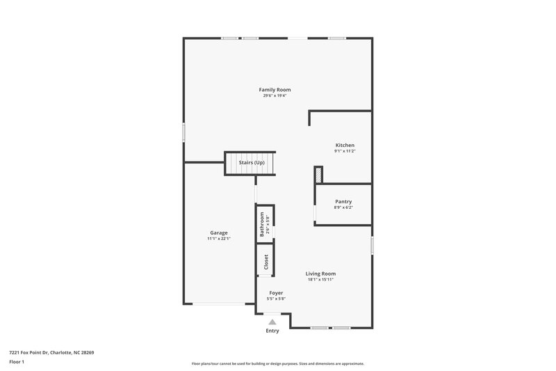 1,945/Mo, 7221 Fox Point Dr Charlotte, NC 28269 Floor Plan View