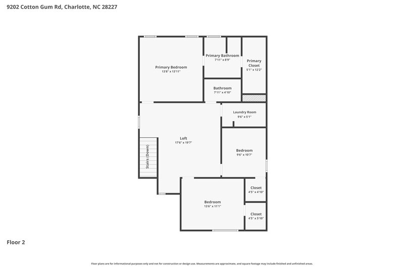 2,235/Mo, 9202 Cotton Gum Rd Charlotte, NC 28227 Floor Plan View 2