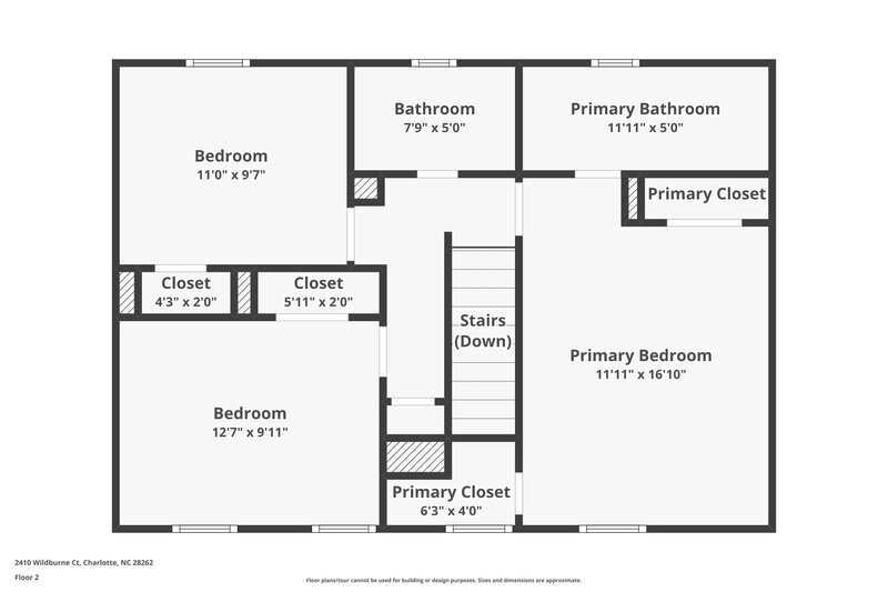 1,825/Mo, 2410 Wildburne Ct Charlotte, NC 28262 Floor Plan View 2