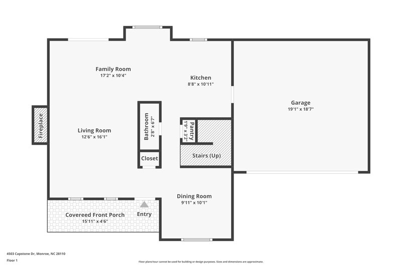 1,985/Mo, 4503 Capstone Dr Monroe, NC 28110 Floor Plan View