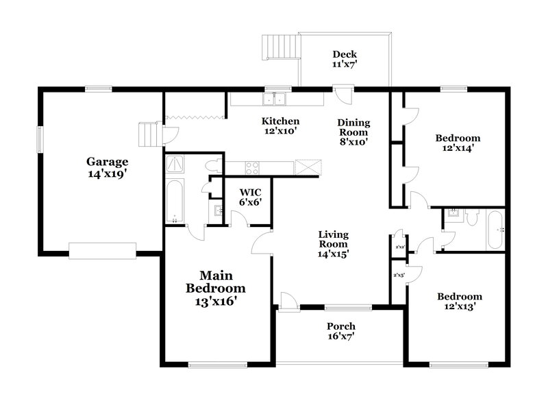 1,800/Mo, 610 Helms Dr Lowell, NC 28098 Floorplan View