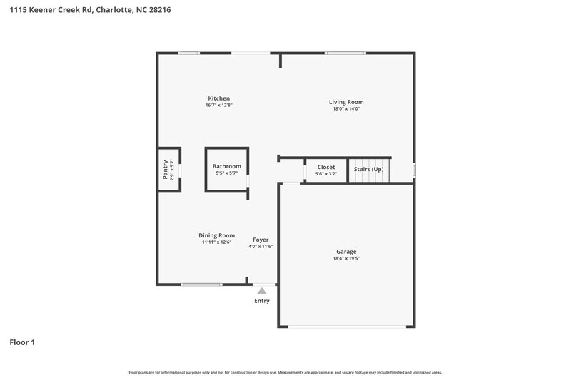 2,170/Mo, 1115 Keener Creek Rd Charlotte, NC 28216 Floor Plan View