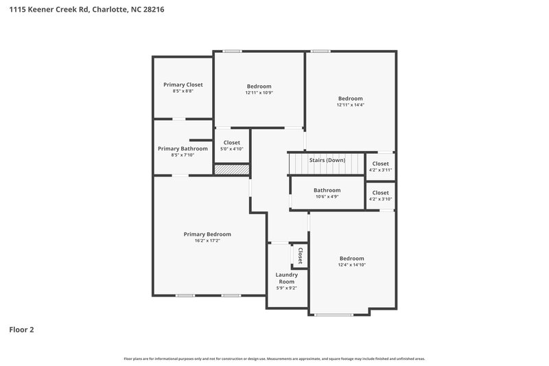 2,170/Mo, 1115 Keener Creek Rd Charlotte, NC 28216 Floor Plan View 2