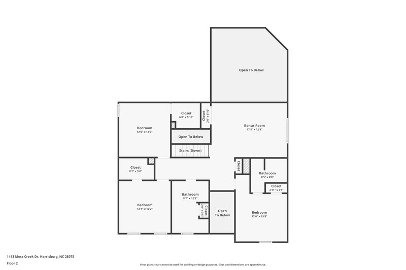 2,365/Mo, 1413 Moss Creek Dr Harrisburg, NC 28075 Floor Plan View 2