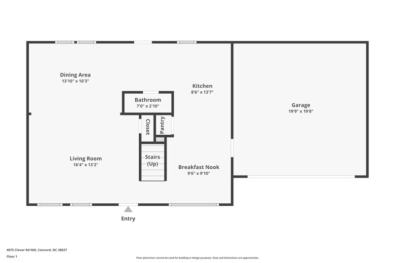1,895/Mo, 4075 Clover Rd NW Concord, NC 28027 Floor Plan View