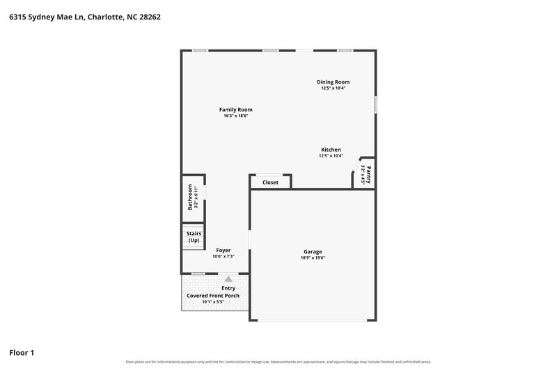 2,080/Mo, 6315 Sydney Mae Charlotte, NC 28262 Floor Plan View