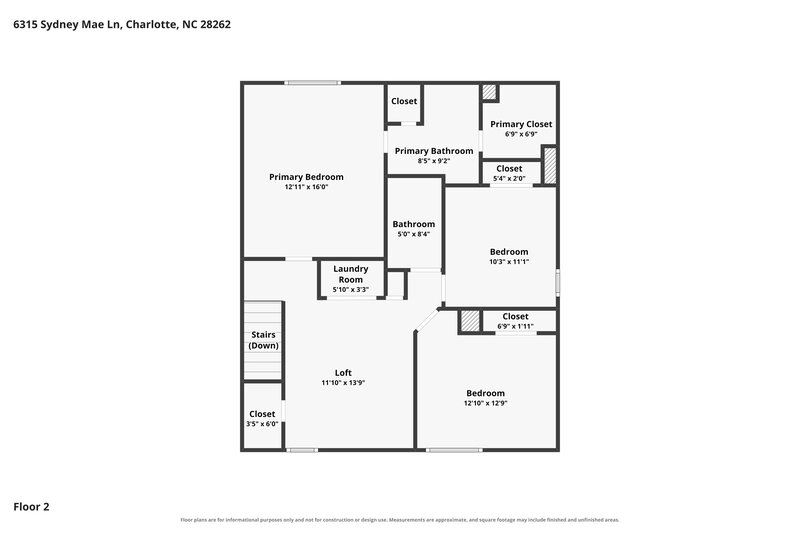 2,080/Mo, 6315 Sydney Mae Charlotte, NC 28262 Floor Plan View 2