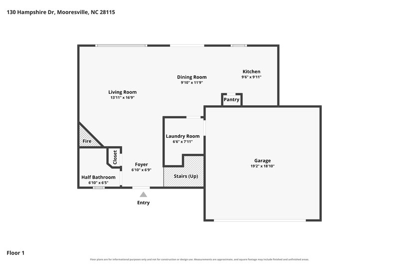 1,980/Mo, 130 Hampshire Dr Mooresville, NC 28115 Floor Plan View