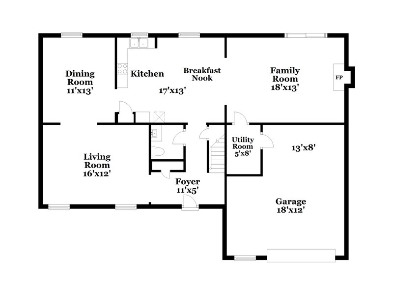 1,825/Mo, 10831 Dungarvon Ct Charlotte, NC 28262 Floor Plan View