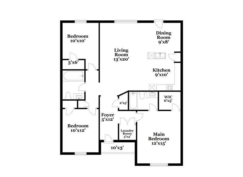 1,690/Mo, 109 McLean St Mount Holly, NC 28120 Floor Plan View