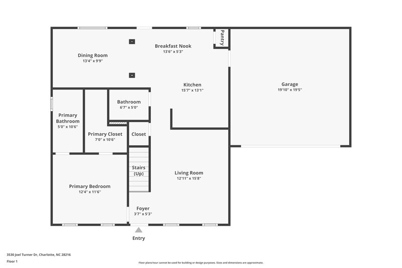 1,825/Mo, 3530 Joel Turner Dr Charlotte, NC 28216 Floor Plan View