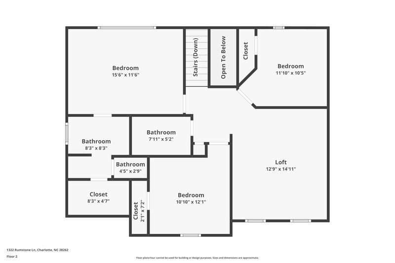 2,150/Mo, 1322 Rumstone Ln Charlotte, NC 28262 Floor Plan View 2