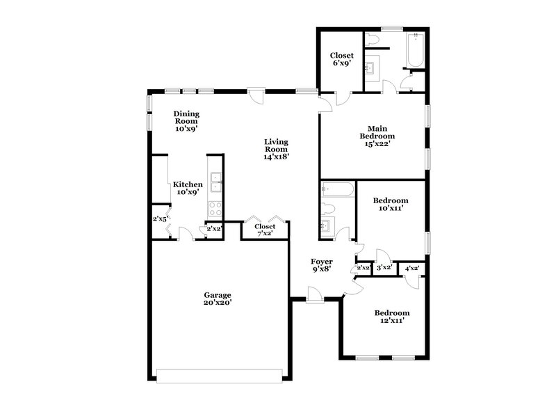 2,680/Mo, 8704 Rozumny Dr Charlotte, NC 28216 Floor Plan View