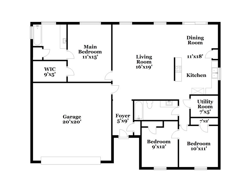 1,820/Mo, 2787 Island Point Dr NW Concord, NC 28027 Floor Plan View